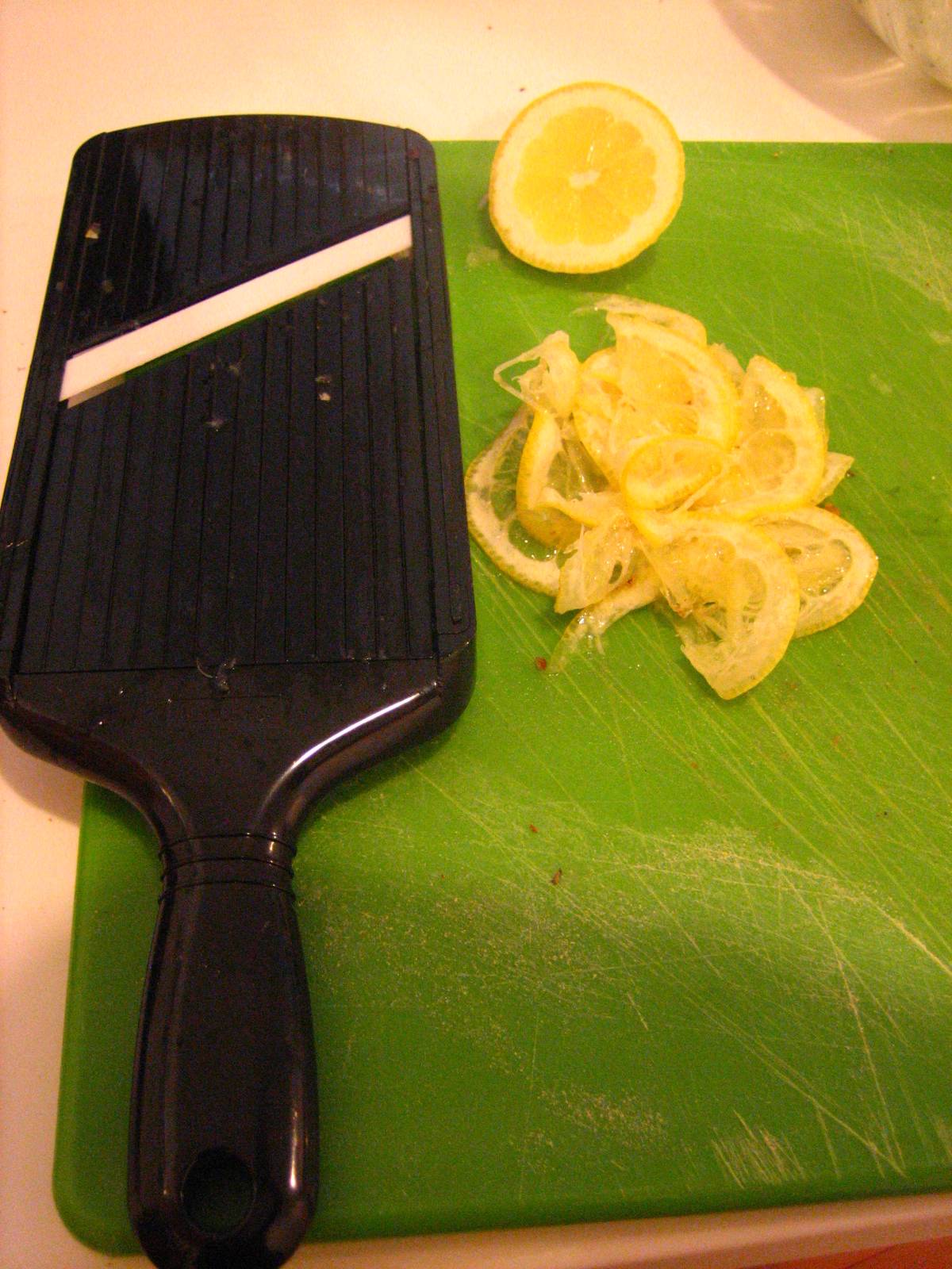 mise en place for lemon shavings