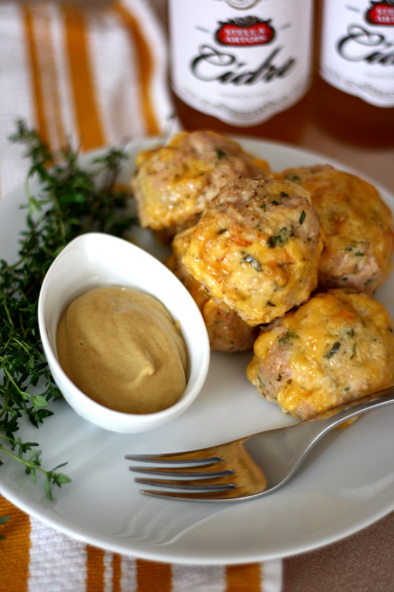 turkey meatballs with cheddar - tailgate snack