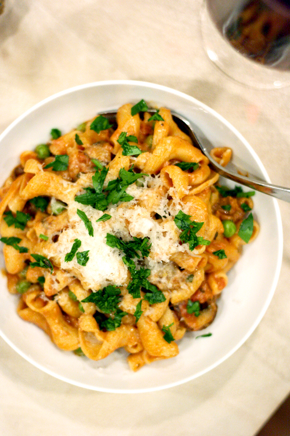 pasta with porcini tomato cream sauce