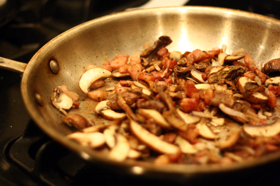bacon and mushrooms