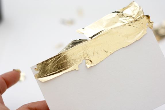 gold leafing place card - tutorial