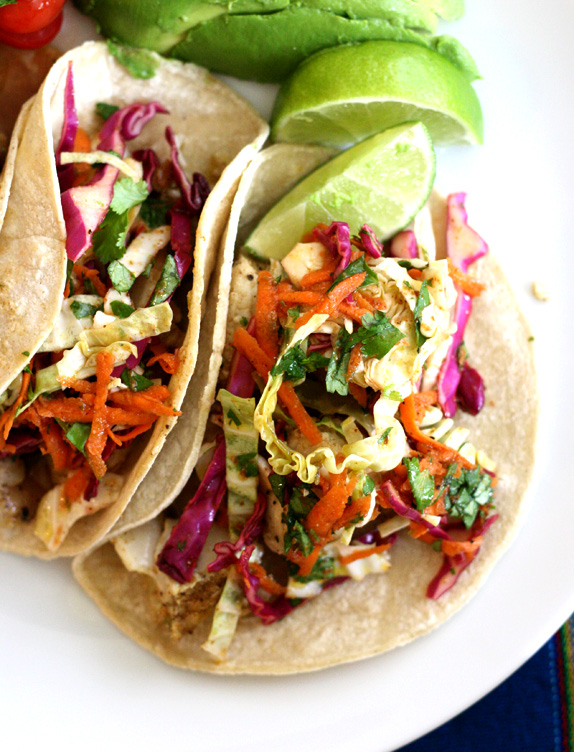 fish tacos with cilantro lime slaw
