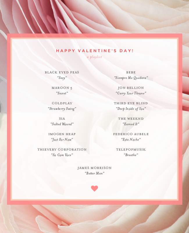valentine's day playlist - 2015